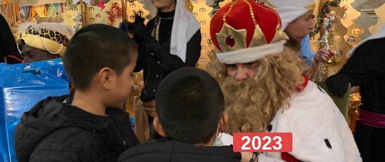 Integración social: celebración fiesta de reyes en Madrid 2023